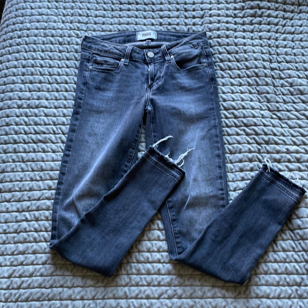 Paige Verdugo Gray Skinny Ankle Jeans